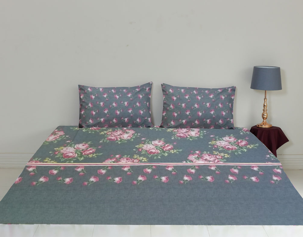 Printed Bedsheet with Pillow Cases