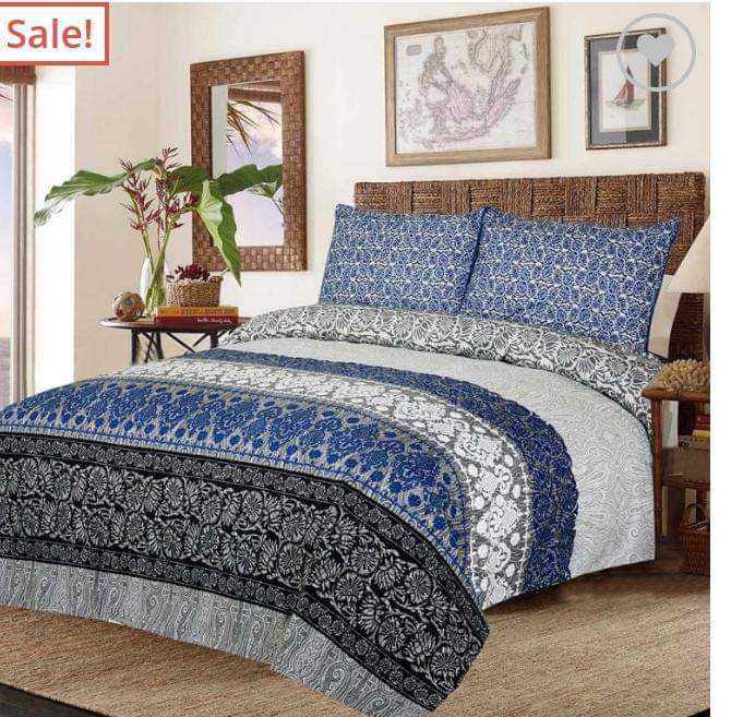 Printed Bedsheet with Pillow Cases
